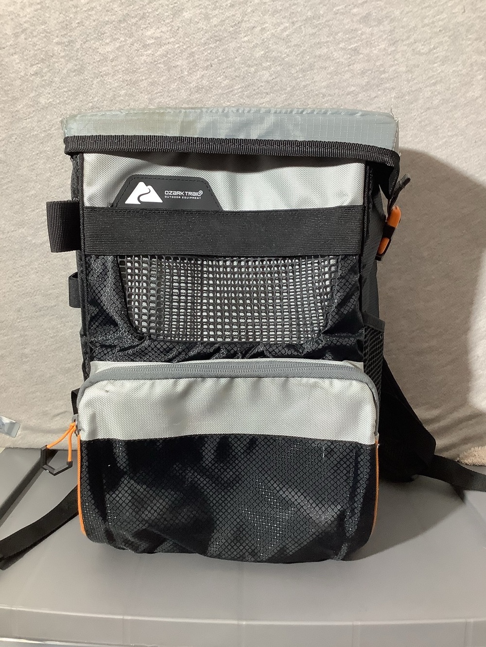 Ozark Trail Gray, Black and Orange Men's Fishing Backpack Organizer